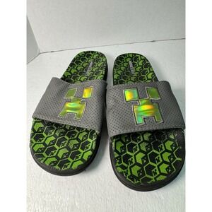 Minecraft Slides Sandals Flip‎ Flops SIZE Boys 4/5 Green Black Gray